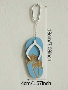 1pc Summer Flip Flop Keychain, Beach Themed Colorful Flip Flop Design With Tropical Palm Tree Decor, Fun Holiday Accessory, Travel Keychain, Bright Yellow, Blue, Pink Flip Flops, Keychain Set To Create Summer Vibe, Suitable For Bags And Wallets, Perfect Holiday Gift, Bohemian Style Accessory, Fashionable Beach Party Decor, Creative Holiday Keychain For Summer Lovers, Casual Chic Summer Lifestyle Accessory - Multicolor - View 13