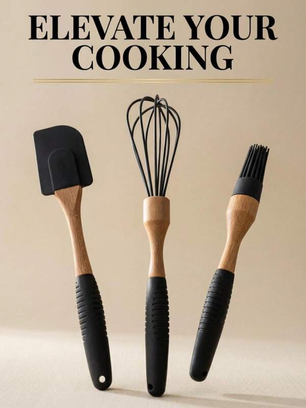 مجموعة أدوات المطبخ السيليكون (أداة التنظيف، خفاقة البيض، فرشاة الزيت): مقاومة للحرارة، الرأس اللين من السيليكون لا يخدش أدوات الطهي ومناسب لتحضير الإفطار والخبز والطهي اليومي. مصنوع من مادة السيليكون، المقبض من السيليكون مانع للانزلاق وله ملمس غير مهيج. الطلاء غير اللاصق يجعله مجموعة متعددة الاستخدامات وعملية في المطبخ.