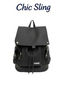 SHILAN Drawstring Backpack, Wear-Resistant And Waterproof Backpack, Commuter Bag That Can Hold A Computer/Clothes Multi-Pocket Flip Schoolbag With Side Pocket Design, Dual-Purpose Bag For School/Short Trips/Daily Wear - MultiWarna - View 2