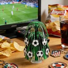 1 Set Football Theme 3D Desktop Decor, Includes Bouquet, Fan Party Tabletop Ornament, Atmosphere Decoration Prop - Multicolor - View 2