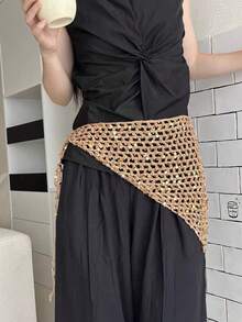 1pc Sequin Sexy Women's Tie-Up Triangle Scarf, Versatile Headband, Suitable For Street, Boho, Retro, Fashion, Desert, Y2K, Street, Daily, Festival Party, Events, Beach Vacation, Holiday Gift For Girls, Hair Accessory, Headpiece Women Bandana Summer Outfits Summer Beach Hair Bands,Travel,Birthday - Khaki - View 2