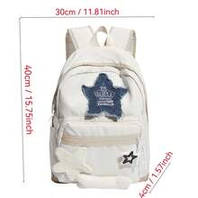 Ba lô Star Patch, kiểu dáng thường ngày, thích hợp cho đi học và du lịch. - A - Xem 4