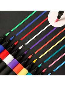 80-Piece/Set Direct Liquid High-Gloss Acrylic Markers, Gel Pens, Large-Capacity Quick-Dry Art Color Pens, Back-To-School, DIY Planner Pen Set, Drawing Set, Study Stationery, Color Markers, Suitable For Ceramics, Glass, Plastic, Wood, Stones, Etc. - Multicolor - View 7