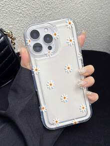 Flower 1pc Daisy Pattern Transparent Anti-Drop Phone Case Compatible With IPhone 16/11/12/13/14/15/15Pro/15 Plus/15 ProMax/7Plus/8Plus/X/Xs Max/Xr/11Pro/12Pro/13Pro/14Pro/12mini/13mini/11ProMax/12ProMax/13ProMax/14ProMax/14Plus/7/8/16Pro/16Plus/16ProMax/17/17PROMAX/17PRO/AIR - Multicolor - View 3