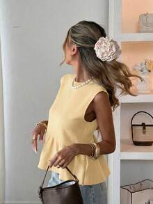 Áo dệt kim tối giản thanh lịch dành cho nữ, kiểu dáng giản dị nhưng sang trọng, thích hợp cho mùa xuân/hè. - mai sâu - Xem 5