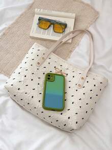 女士手提包，简约休闲多功能大容量单肩包，女士沙滩度假手提包，工作通勤手提包 - 彩色 - 查看 4