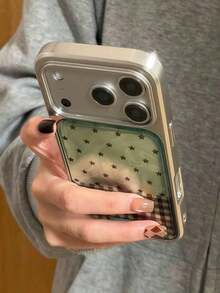 Star Glitter Retro Grid Texture Y2K Phone Case Compatible And Compatible  17/17Pro/17Promax/17air/16promax/16/16/16pro/16plus/15/15promax/15pro13/14promax/13promax/14pro/14promax The Appearance Of The Phone Case Is Beautiful And Simple.The Back Cover Is Soft, Shock Resistant, Waterproof, Drop Resistant, And Scratch Resistant - 綠色 - 查看 5