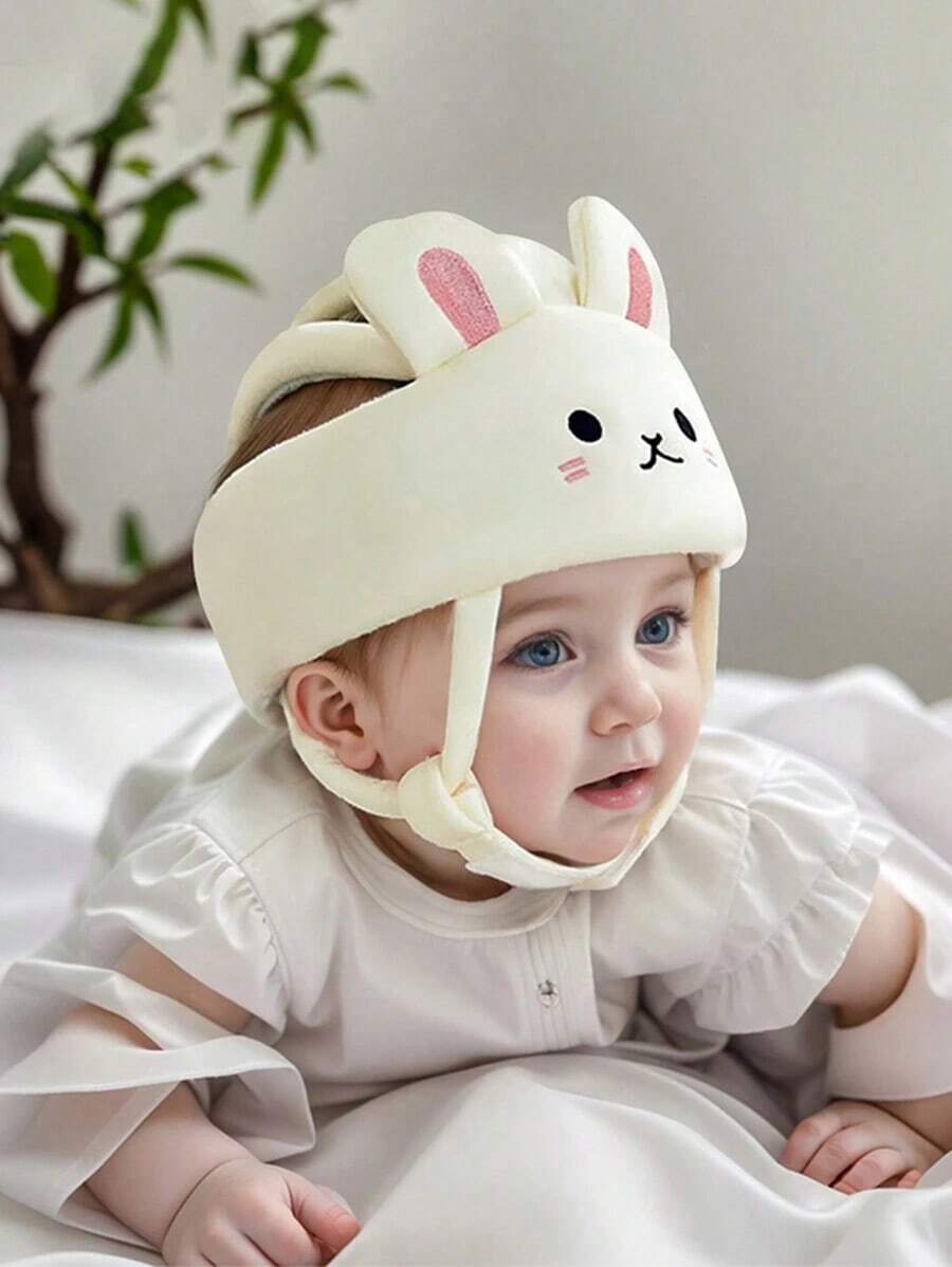 Cute Rabbit Anti-Fall Hat, Baby Anti-Fall Hat, Toddler Walking Safety Helmet, Children's Anti-Collision Head Protection Cap, Toddler Walking Head Protection Anti-Fall Hat, All Season - Beige - View 1
