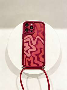 时尚酒红色纹理防指纹红色砂纸防摔挂绳手机壳，适用于苹果17/苹果17 Pro/苹果17 Pro Max/苹果Air/16/15/14/13和S26/S26 Ultra/S26 Plus/S25 Ultra/S24 Ultra/S23 Ultra/A07/A17 [国际版，非本地版] 手机壳 - 紅色 - 查看 7