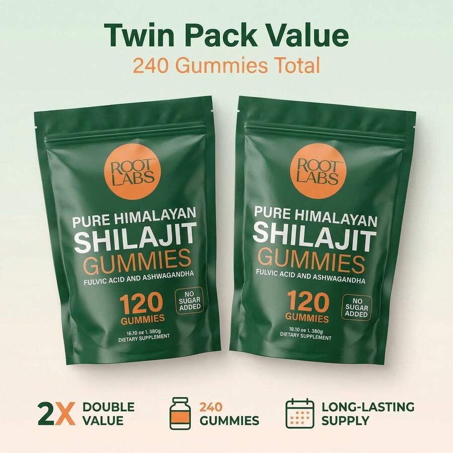 Miriyalyad Root Labs Alpha 10-In-1 Shilajit Gummies 4000 Mg |   New Year New Me Edition |   Start 2026 Strong |   Energy, Stamina & Focus |   Zero Sugar |   KSM-66 Ashwagandha, Tongkat Ali, Maca |   Vegan |   60 Count |   Transform Your Health Goals - 2PCS - 查看 1