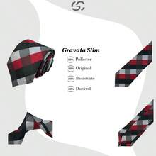 Premium Men's Slim Checkered Tie In Various Colors - 090 - Xem 2