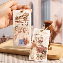 1 Roll Of Die-Cut PET Tape, Romantic Bohemian Series Vintage Style Hand-Painted Illustration Stickers For Scenery Decoration, Suitable For Albums, Scrapbooks, Notebooks, Cups And Tablets, Size: 5cm X 200cm, Essential For Students Back To School Season - 1 Roll - View 3