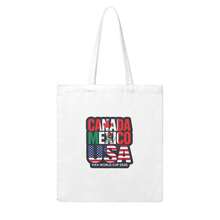 Canada USA Mexico 2026 World Cup Flag Text Canvas Tote Bag,  World Cup Fans Reusable Shopping Bag, Casual Patriotic Shoulder Bag - 白色 - 查看 1
