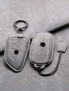 3 Series, 5 Series, X1, X3, X4, X5, X6, 118i, 525Li, 530 Key Holder - Genuine Leather Key Fob Cover, 3D Molded Full Wrap Design With Metal Ring And Strap, Won't Block Signal, Soft Suede Material, Premium Design - Key Shell - View 3