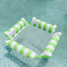 成人充气水上吊床躺椅 - PVC材质，可折叠条纹充气泳池漂浮垫，适合泳池派对和夏季礼物 - 充氣浮排 - 查看 13