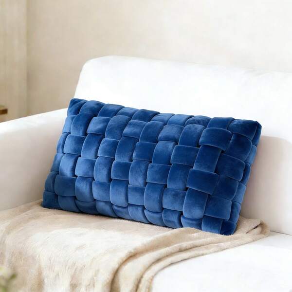 1 Pc Rectangular Polyester Knot Decorative Throw Pillow, Suitable For Living Room Sofas, Bedroom Beds, Offices, Studies And Dorms, To Create A Cozy And Modern Home Decor.