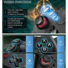 Byteuni 1pc 无线游戏手柄，兼容 Switch/Lite/OLED/Switch 2 Pro，Switch 摇杆游戏手柄，内置 550mAh 电池，支持唤醒、陀螺仪轴、连发、双震动和截图功能（升级版） - 彩色 - 查看 8