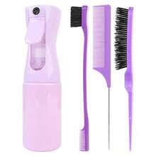 3pcs Watering Can Comb Set, Includes 1 Back Brush, 1 Hair Brush, 1 Rat Tail Comb, Smooth Grooming Set For Baby Hair - Pink - View 12