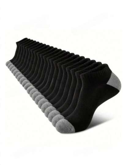 5/10/20/30 双装男士减震短袜，低帮舒适休闲袜，适合运动、休闲穿着和通勤，加厚鞋帮，低帮舒适透气休闲袜，适合夏季穿着
