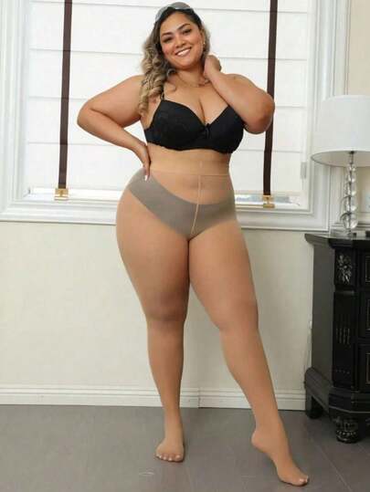 1pc 80D Magic Shaping Leggings, High Stretch Plus Size Women's Tights, Micro-Sheer Sexy Stockings, Suitable For Christmas, Up To 300lbs