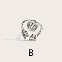 1pc Fashionable Minimalist Heart Lock Earrings, Suitable For Daily Wear - Heart - View 8