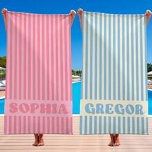 1pc 29″X58″ 31″X71″ Personalized Groovy Striped Beach Towel: Custom Bachelorette Party Gift - Kiểu-1 - Xem 5
