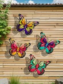 1pc/4pcs Vibrant Metal Butterfly Wall Art Decor, Decorative Hanging Metal Butterflies For Garden, Yard, Living Room, Bedroom, Patio, Housewarming Gift, Mother's Day Gift, Gift For Family And Friends - A - View 5