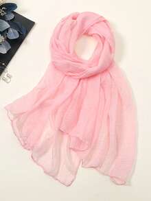 1pc Women's Solid Color 30D Chiffon Scarf, Fashionable Breathable Lightweight, Women Scarf, Suitable For All Seasons To Match Dresses,Beach,Holiday - Multicolor - View 19