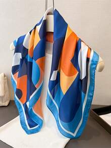 1pc 70cm Bandana With Geometric Pattern, Versatile Waist Scarf, Headband, Head Wrap - Multicolor - View 6