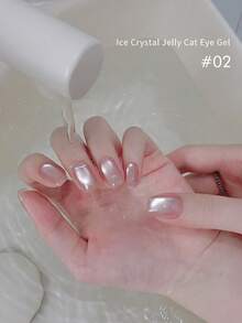 annies 5g 12 Colors Ice Crystal Jelly Cat Eye Gel Polish, Holographic Shiny Cat Eye Gel, Soak Off UV LED Nail Art Gel For Salon Home DIY Manicure 1pc/12pcs - 彩色 - 查看 4