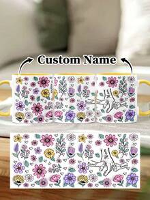 1pc 11oz/15oz Custom Mother's Day Name Mug, Personalized Coffee Cup With Printed Name. The Wrap-Around Pattern On The Mug Can Be Customized With Up To 8 Children Holding Their Mother's Hand. This Mother-Themed Mug With Floral Elements Is An Ideal Gift For Mom And A Unique, Thoughtful Present - 款式9 - 查看 19