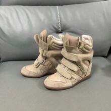 Nuove Scarpe Da Donna Alte 2026 Con Tacco Interno Rialzante, Sneakers Basse Casual In Tinta. Scarpe Alte Firmate Per Donna Per Tutte Le Stagioni, Scarpe Sportive Casual Aderenti, Versatili Scarpe Bianche Con Spessa Suola Nera. Rialzo Interno Del Tacco Di 7 Cm, Stivaletti Da Donna, Modelli Alti Per Taglie Petite. - 卡其色 - 查看 4