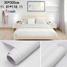 Self-Adhesive Solid Color Wallpaper Roll - Waterproof, Rainbow Colors, Fabric Texture Suitable For Kitchen, Bedroom, Living Room Furniture And Home Decor - Available In Coffee, Gray, White, Cream, Green, Blue, Yellow - 1 Volume - View 25