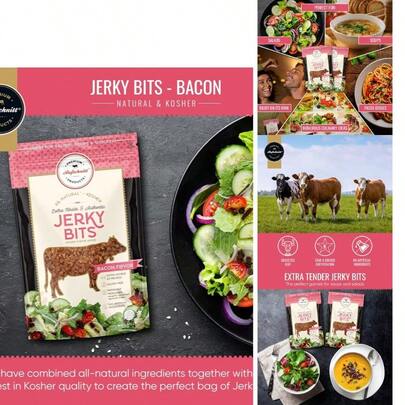 Bestselling Aufschnitt Jerky Bits Bites, Healthy Snacks Made Of Beef And Chicken, High Protein - Kosher, And Keto Friendly (2 Pack, Bacon Flavor) Producto Tendencia