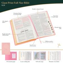 KJV Holy Bible, Giant Print Full-Size Faux Leather Red Letter Edition - Thumb Index & Ribbon Marker, King James Version, Pink (KJV Full Size GP Editions) - 預設 - 查看 2