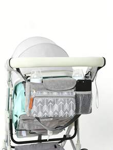 1pc Baby Stroller Hanging Bag, Large Capacity Storage Bag For Baby Stroller, Baby Carriage Accessories - Multicolor - View 2