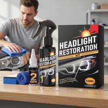 汽车大灯护理套装 120ml 汽车大灯日常翻新清洁和去污表面保护透明护理剂（包含保护性液体护理液、毛巾、海绵） - 液體 - 查看 2