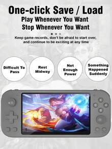 1 máy chơi game cầm tay HD 5.1 inch, tích hợp hơn 20.000 trò chơi, hỗ trợ 13 trình giả lập, chip mã nguồn mở, chế độ TV/nhiều người chơi, thiết bị chơi game di động cổ điển với khe cắm thẻ TF và cổng Type-C, thời lượng pin dài. - Xem 11