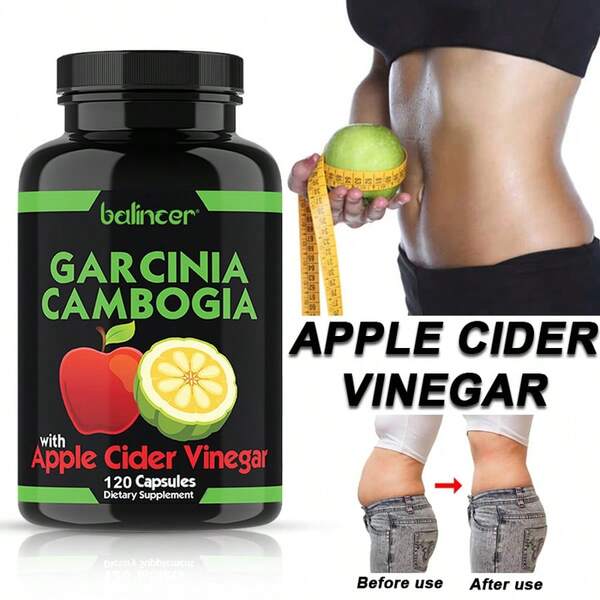 Garcinia Cambogia And Apple Cider Vinegar Extract - Weight Loss For Women - Soothes Mood, Boosts Immunity, Supports Weight Management - 120 Capsules