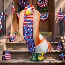 4th Of July 23-Inch High 250th Anniversary Celebration Hot Dog Patriotic Decor, Suitable For Large Concrete Goose Sculpture Outdoor Yard Garden Lawn Decoration (Goose Sculpture Not Included) - A - View 3