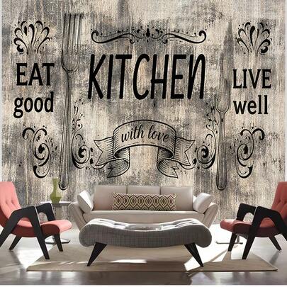 1 tấm thảm trang trí phòng và tiệc chủ đề "Ăn ngon, Bếp ngon, Sống khỏe", thích hợp cho phòng khách hoặc phòng ký túc xá, trang trí nhà cửa, thảm trang trí, tranh treo tường, tranh in trang trí, lên kế hoạch tiệc tùng, ý tưởng quà tặng độc đáo, không phát sáng trong bóng tối.