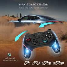 Byteuni 1pc 无线游戏手柄，兼容 Switch/Lite/OLED/Switch 2 Pro，Switch 摇杆游戏手柄，内置 550mAh 电池，支持唤醒、陀螺仪轴、连发、双震动和截图功能（升级版） - 彩色 - 查看 5