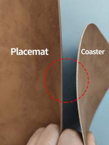 1 pieza/4 piezas Manteles individuales y posavasos de cuero artificial, resistentes al calor, antideslizantes, lavables e aislantes para café, estilo nórdico, manteles para mesa de cocina, decoración de mesa de cocina, decoración de sala de estar, manteles aislantes - Marrón - Ver 7
