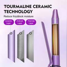 HATTEKER 1pc European Plug Curling Iron, Home Hair Curler, Bangs Curling Styling Tool - Purple - View 5