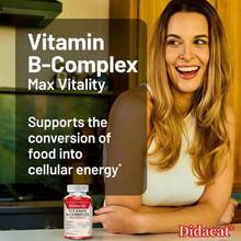 Vitamin B Complex Supplement - 120 Capsules - Added Biotin - Supports Brain And Nervous System Health And Maintains Energy Levels. Suitable For Both Men And Women. - 1瓶 - 查看 6