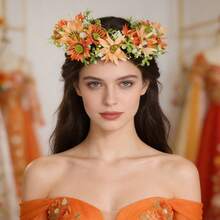 Vương miện hoa hướng dương phong cách Bohemian, băng đô du lịch, phụ kiện tóc cô dâu cho đám cưới - Nhiều màu - Xem 1