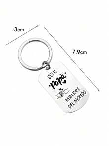 1 Piece Stainless Steel Keychain, Father's Day Gift For Dad Exquisite Father's Day Gift Keychain - Silver - View 6
