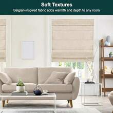 Roman Shades For Windows Window Treatments Roman Shades Roman Window Shades Room Darkening Shades Window Shades 34" W X 48" H Belgian Flax Privacy And Light Filtering - 34W X 48H - View 3