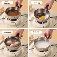 1pc Stainless Steel Pot With Heat-Resistant Wooden Handle, Non-Stick Design, Even Heat Distribution, Good Heat Conduction, Suitable For Induction Cooktop And Open Flame, Non-Slip Bottom, Versatile For Dorm, Office, Small Kitchen, Pasta Pot - View 6