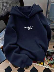 FORGIVEN PSALM Christian Jesus Prayer Graphic Sweatshirt Cozy Sweatshirt, Women Fall And Winter Clothes, Solid Color Long Sleeve Pocket Relaxed Fit Casual Pullover Sweatshirt - 黑色 - 查看 7